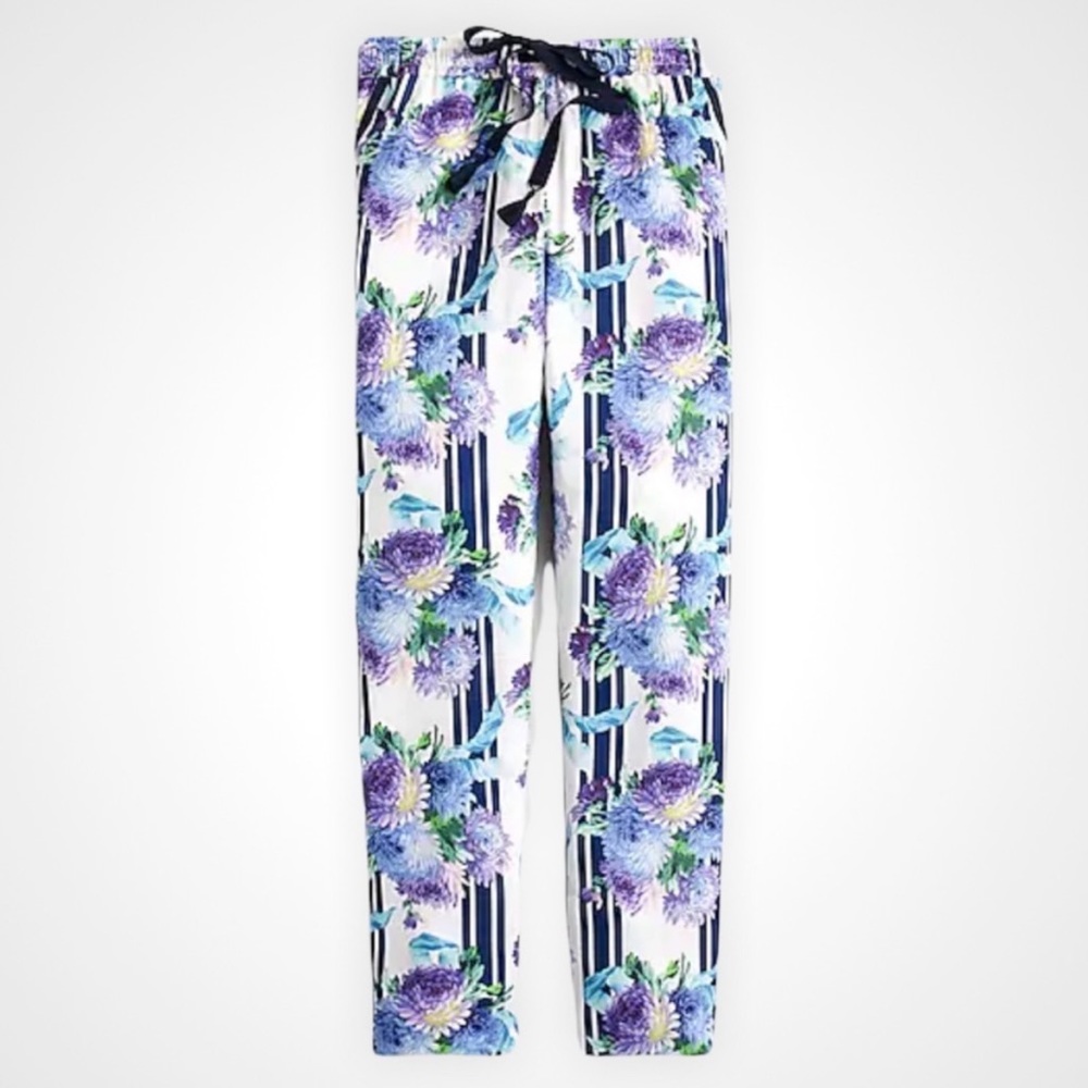 NEW J. Crew Women’s Drapey Pull-on Pants White/Blue 2 - Picture 4 of 11